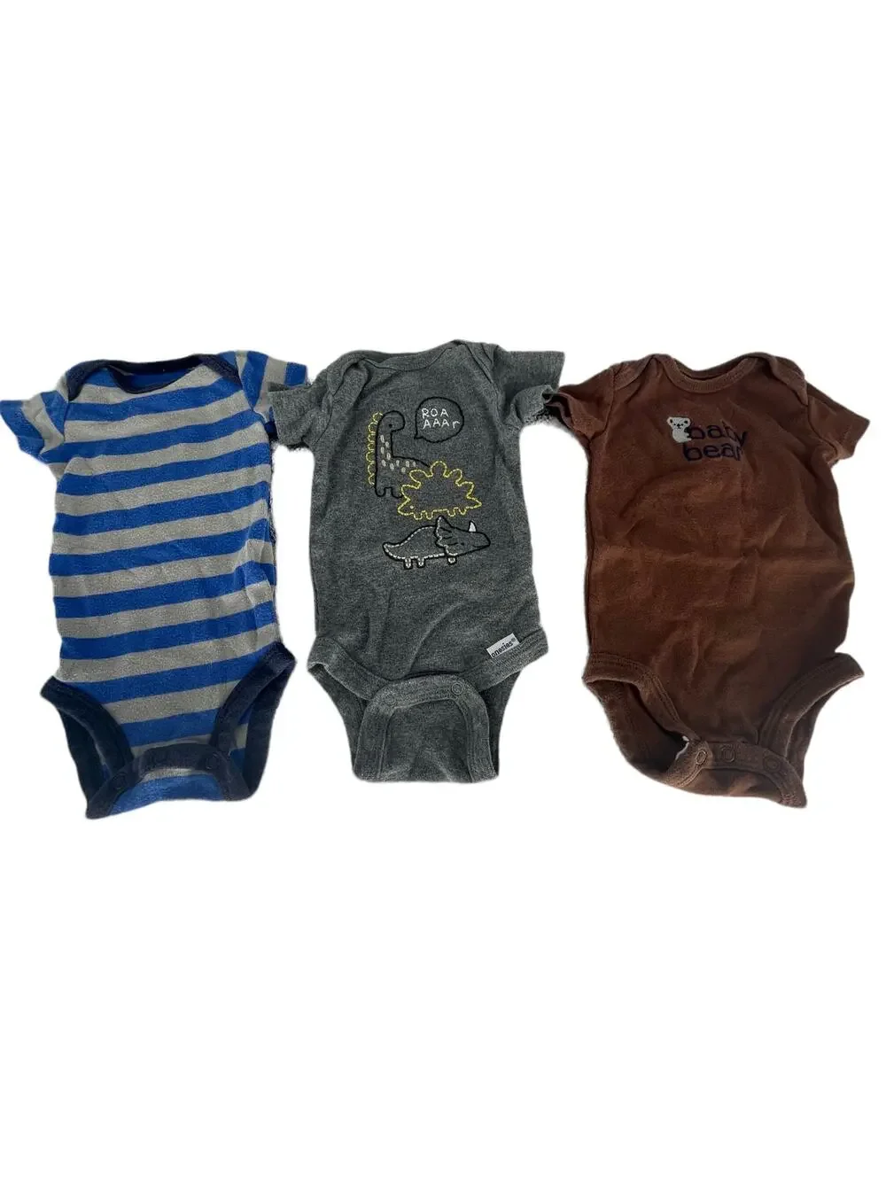 Carters Gerber Bundle Lot of 3 Baby Boys Bodysuits Newborn Short Sleeve